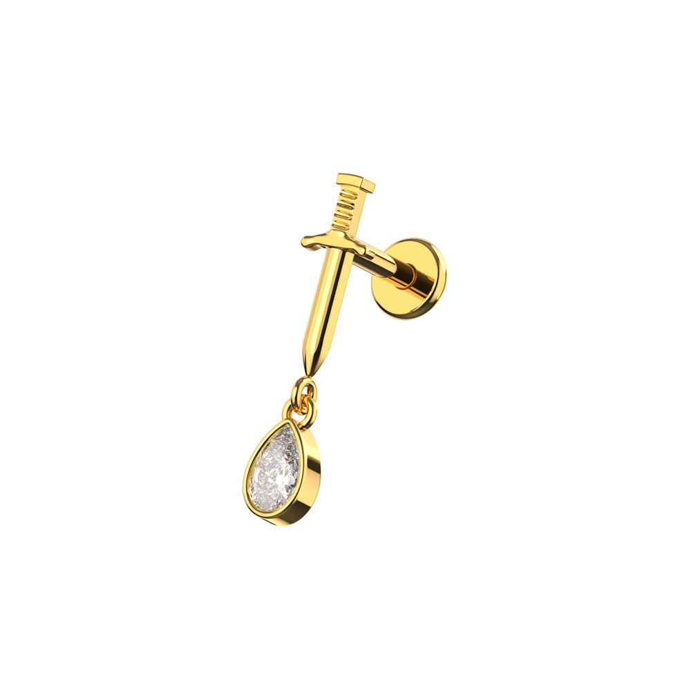 Labret - Hängande dolk med tårformad detalj