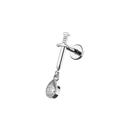 Labret - Hängande dolk med tårformad detalj
