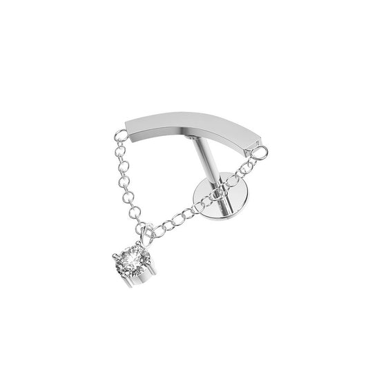 Labret med kedja och kristall hänge